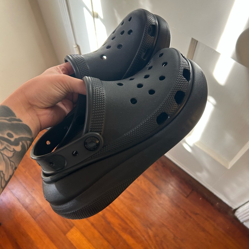 CROCS Black Platform Shoes